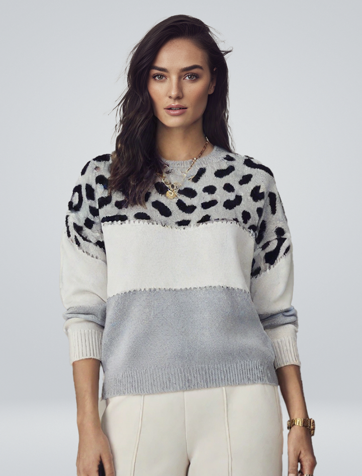 Pernille | Elegancki sweter z wzorem w panterkę