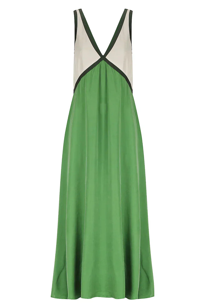 Sienna - Sukienka Maxi w Kontrastowych Kolorach