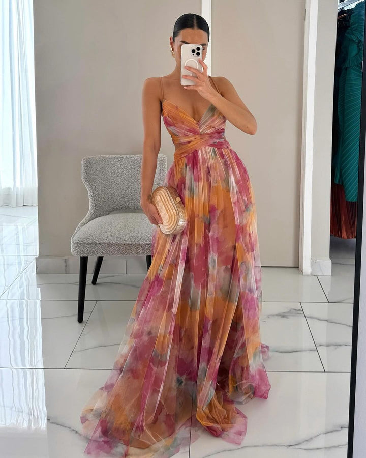 Karolina | Magiczna sukienka maxi w kwiaty