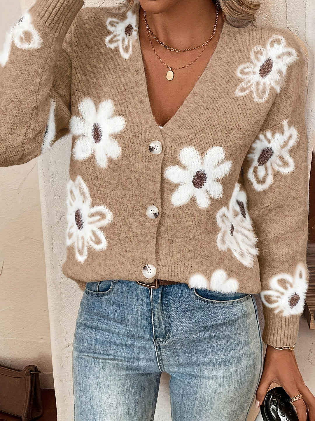 Nina | Sweter z Wzorem Kwiatowym