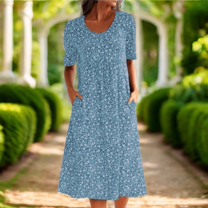Amara | Stylowa Midi Sukienka w Kwiaty