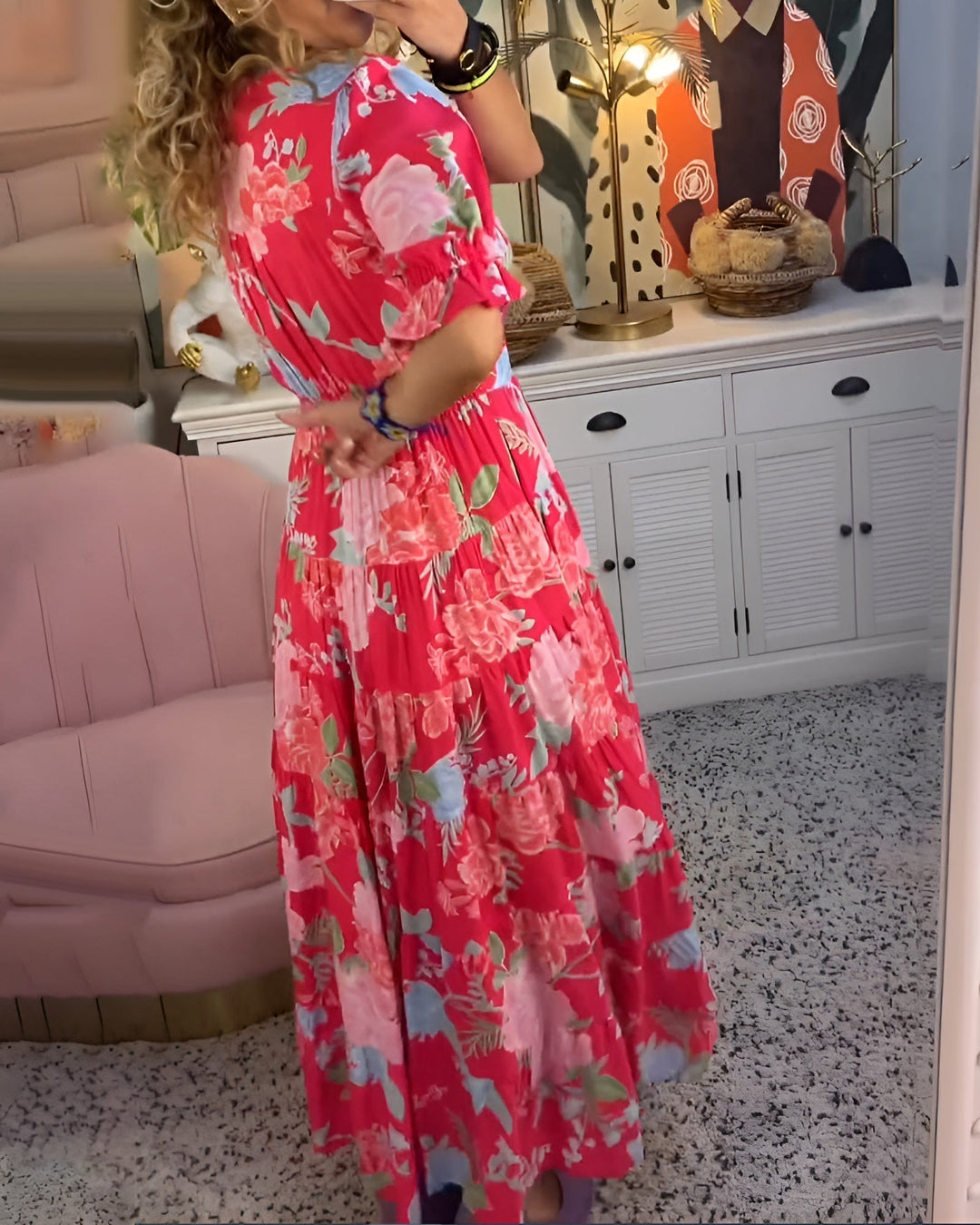 Nela | Zwiewna sukienka maxi w kwiaty na słoneczne dni