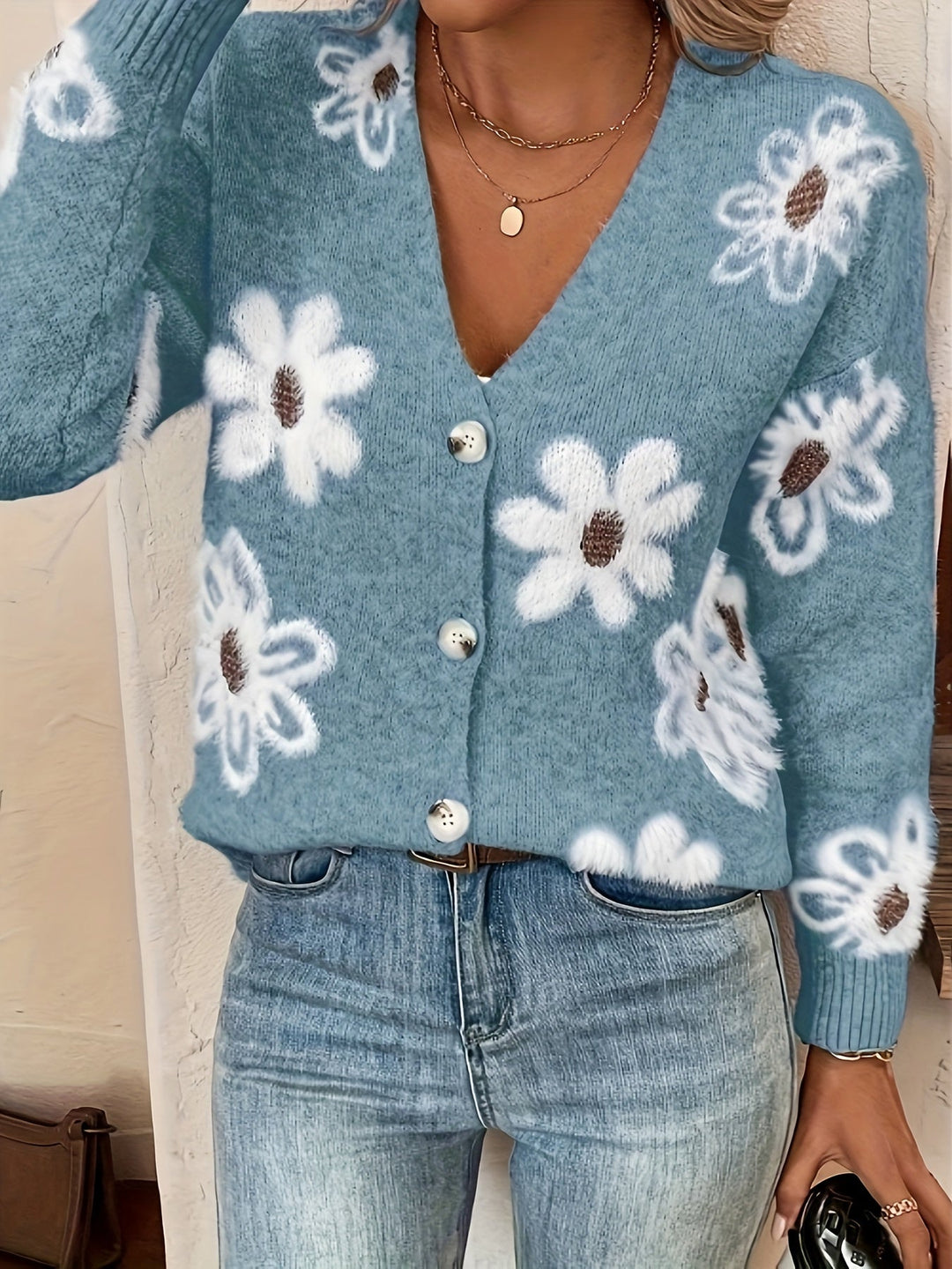 Nina | Sweter z Wzorem Kwiatowym