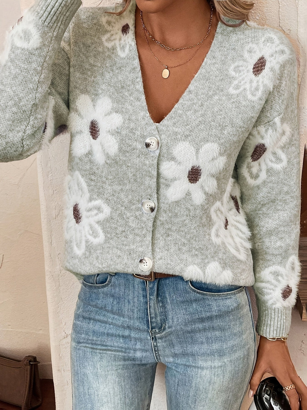 Nina | Sweter z Wzorem Kwiatowym