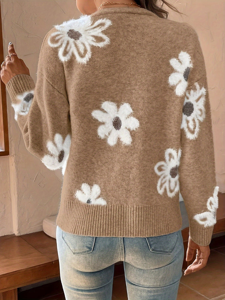 Nina | Sweter z Wzorem Kwiatowym