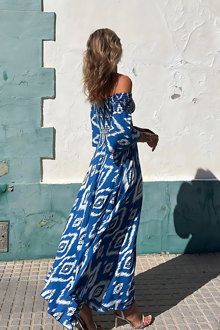 Alina | Sukienka Maxi z Odkrytymi Ramionami i Boho Urokiem