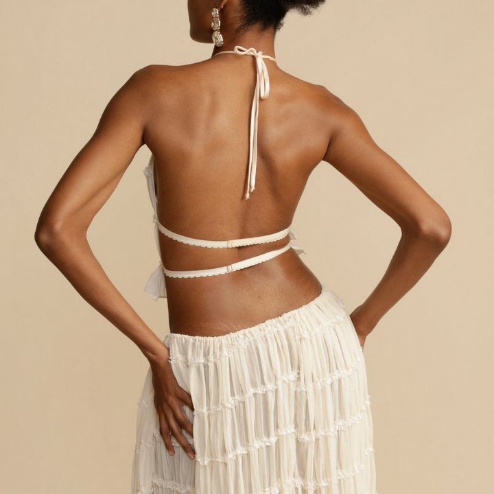 Jeanette™ | Zestaw topu na halter i spódnicy