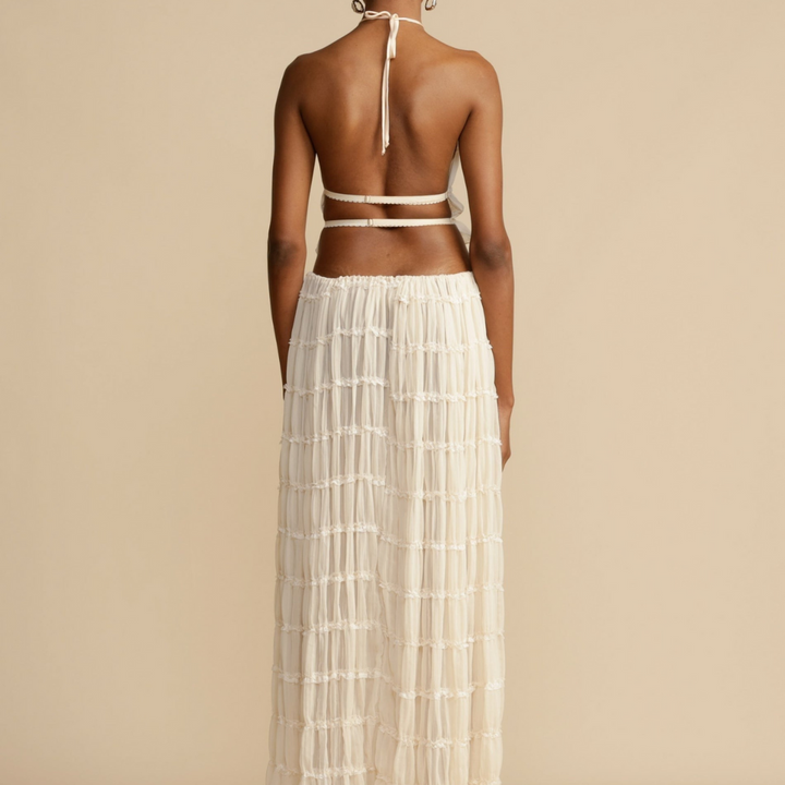 Jeanette™ | Zestaw topu na halter i spódnicy