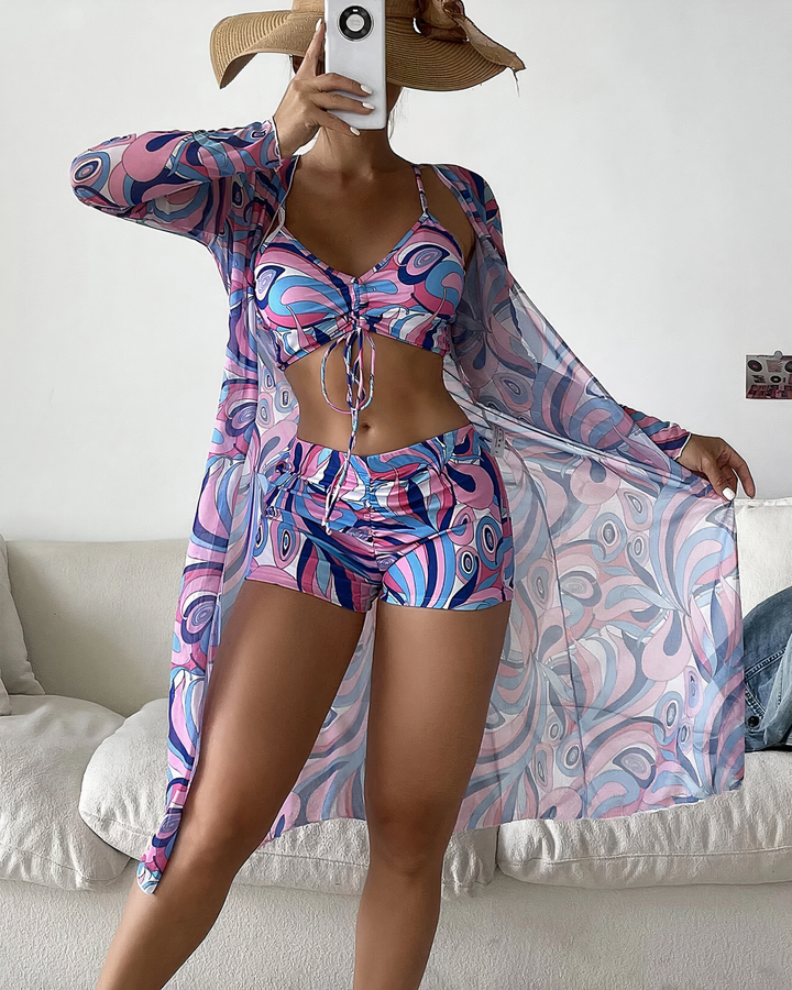 AMALFI - Bikini z wysokim stanem z narzutką