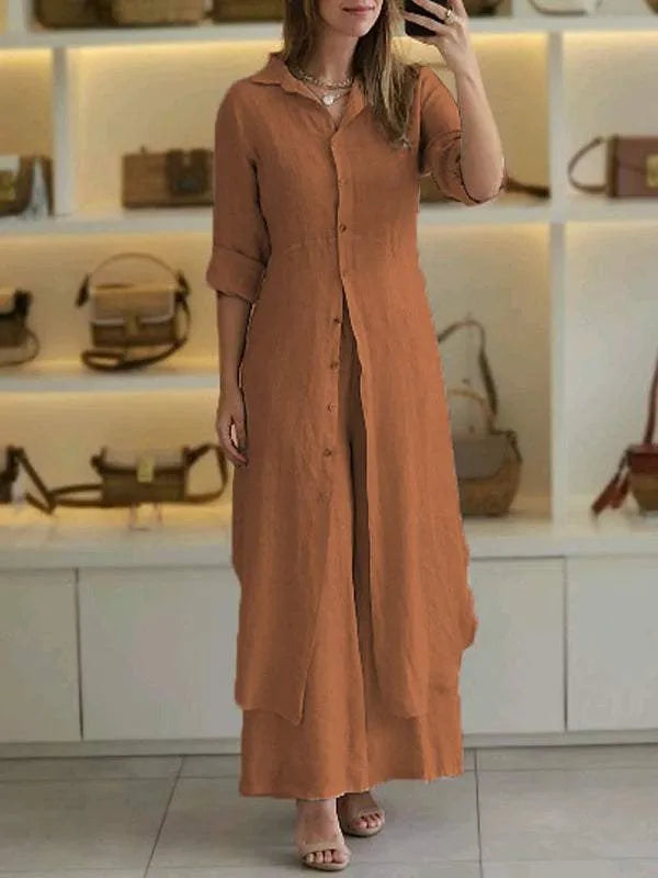 Alida™ | Elegancki Lniany Zestaw 2-częściowy