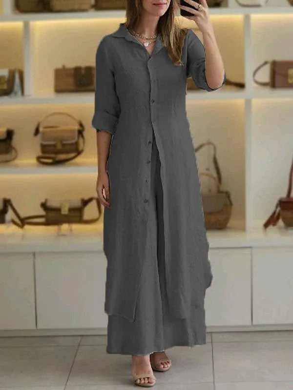 Alida™ | Elegancki Lniany Zestaw 2-częściowy