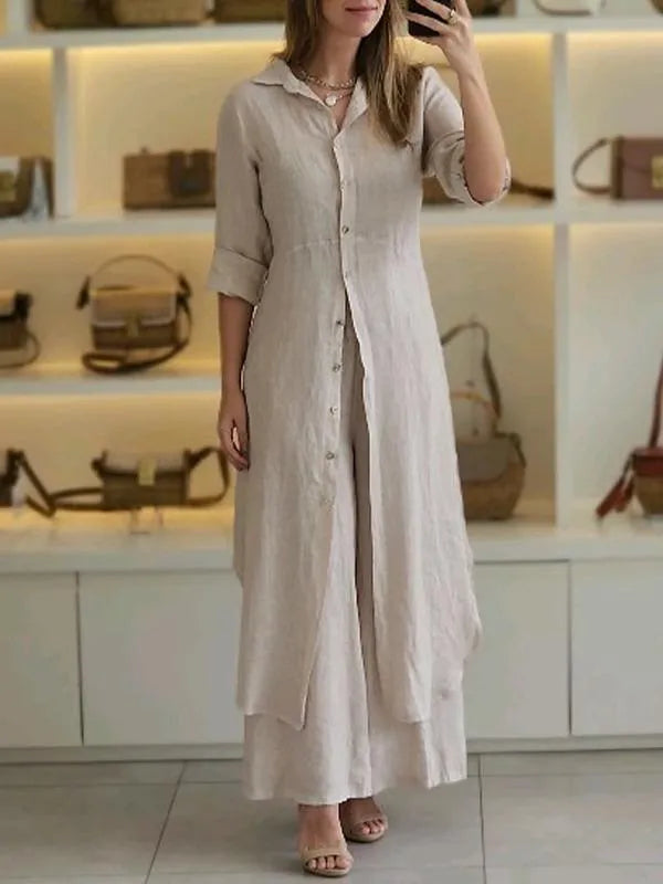 Alida™ | Elegancki Lniany Zestaw 2-częściowy