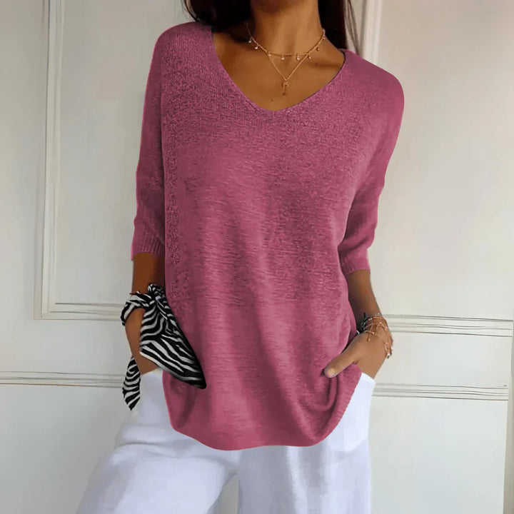 Stefania | Bluzka z Półrękawkiem w Stylu Casual Chic