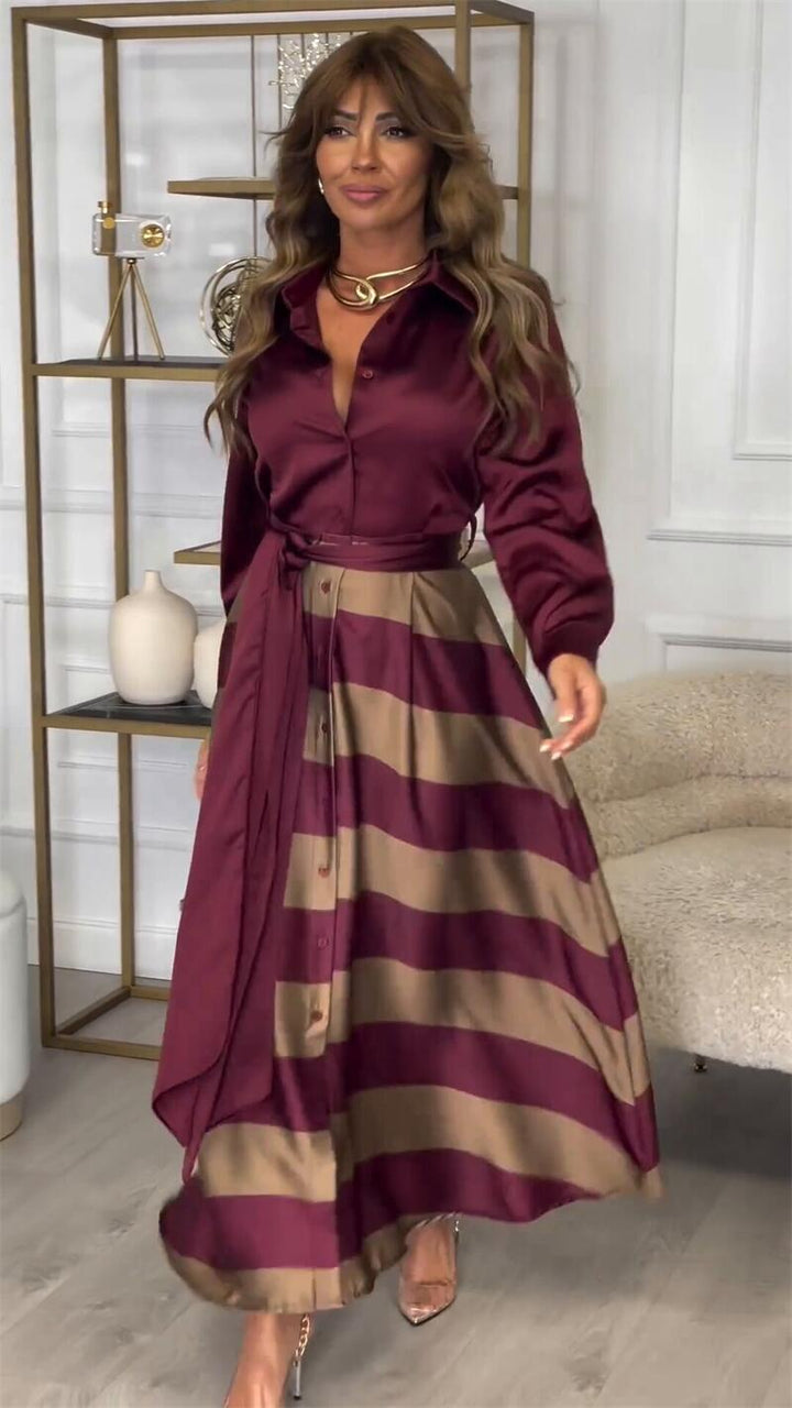 Yvonne | Sukienka maxi w paski