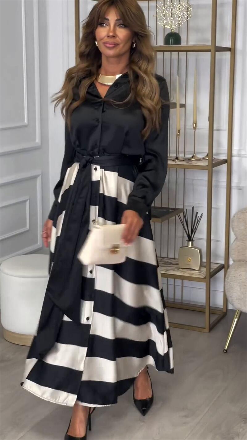 Yvonne | Sukienka maxi w paski