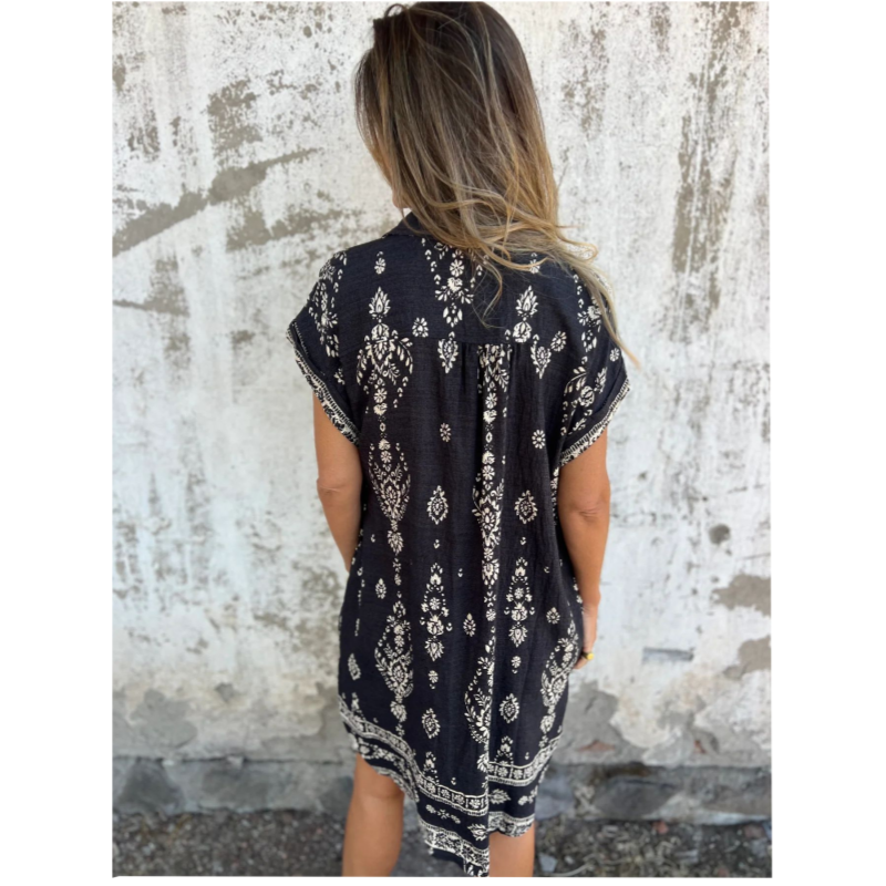 Sabina | Sukienka Koszulowa Midi w Stylu Boho
