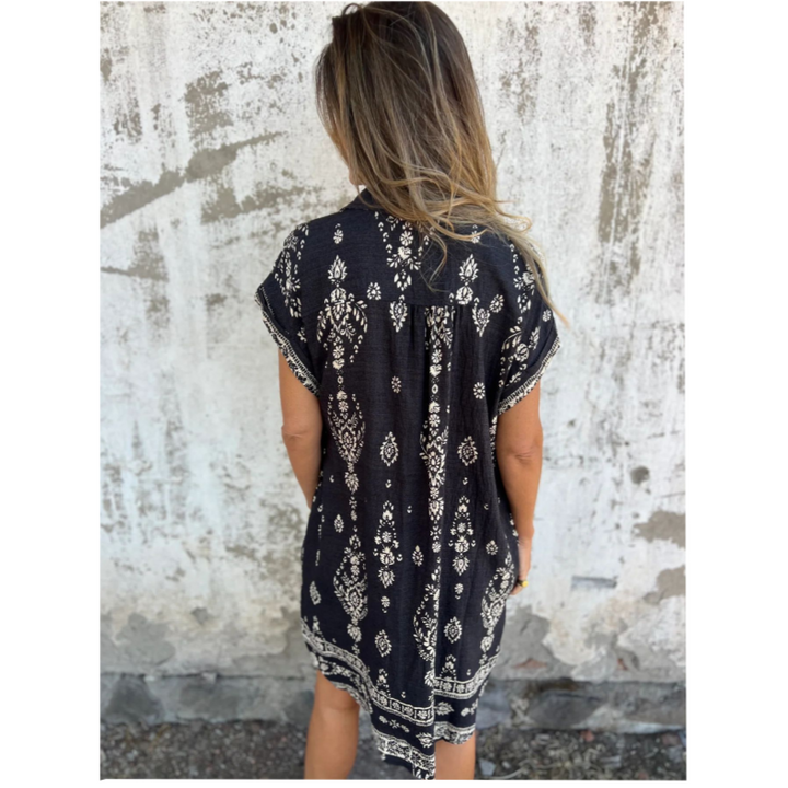 Sabina | Sukienka Koszulowa Midi w Stylu Boho