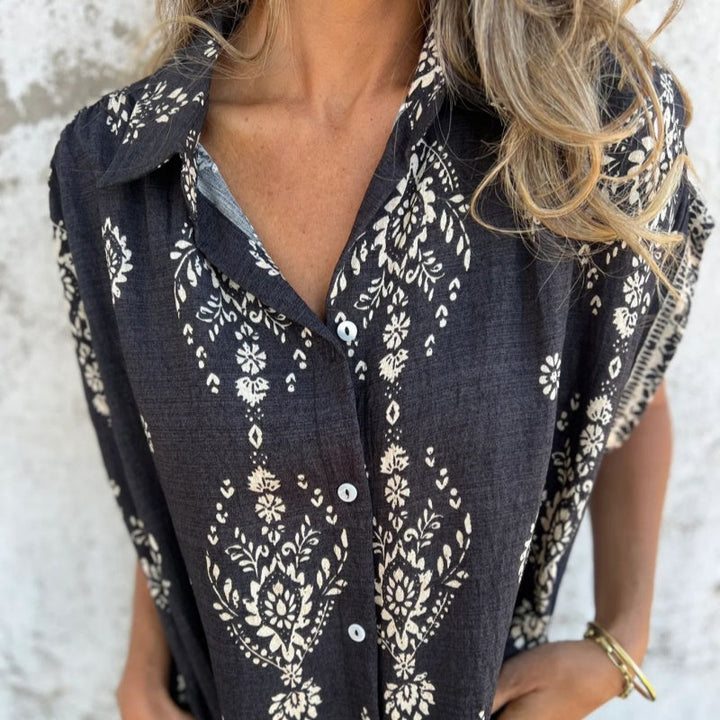 Sabina | Sukienka Koszulowa Midi w Stylu Boho