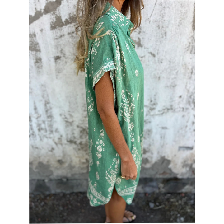Sabina | Sukienka Koszulowa Midi w Stylu Boho