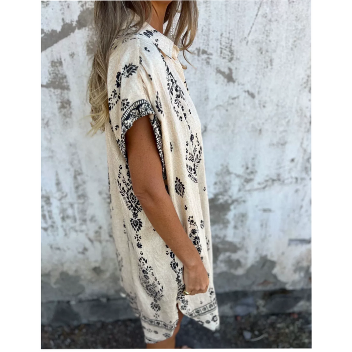 Sabina | Sukienka Koszulowa Midi w Stylu Boho